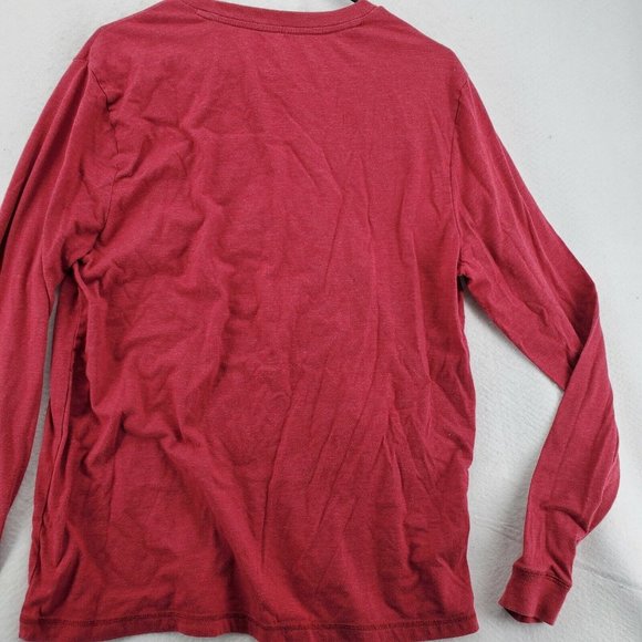 Aeropostale Shirt Men's Long Sleeve Crew Neck Pullover Tee Red Large - Picture 11 of 12